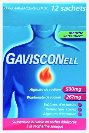 GAVISCONELL MAUX D'ESTOMAC SANS SUCRE GOÛT MENTHE