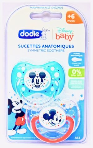 DODIE SUCETTE ANATOMIQUE MICKEY EN SILICONE  + 6 MOIS