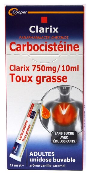 CLARIX EXPECTORANT TOUX GRASSE ADULTE SACHET BUVABLE SANS SUCRE