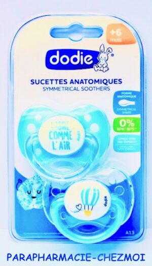 DODIE SUCETTE ANATOMIQUE SYMETRIQUE SILICONE DE +6 MOIS