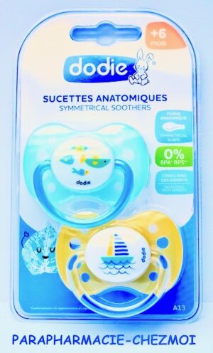 DODIE SUCETTE ANATOMIQUE SYMETRIQUE SILICONE DE +6 MOIS (Copie)