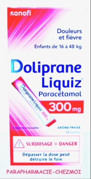 DOLIPRANE LIQUIZ 300MG ENFANT SANS SUCRE