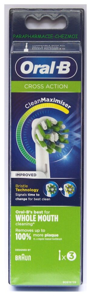 BROSSETTES DE RECHARGE CROSS ACTION POUR BROSSE À DENTS ORAL B