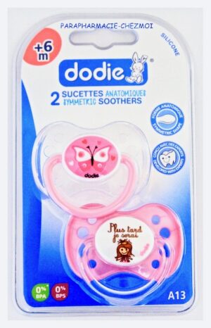 DODIE SUCETTE ANATOMIQUE SYMETRIQUE SILICONE DE +6 MOIS