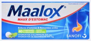 MAALOX MAUX D'ESTOMAC COMPRIMÉS GOÛT MENTHE