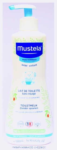 MUSTELA LAIT DE TOILETTE BÉBÉ-ENFANT SANS RINÇAGE À L'AVOCAT BIO