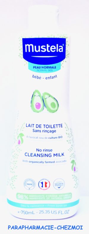 MUSTELA LAIT DE TOILETTE BÉBÉ-ENFANT SANS RINÇAGE À L'AVOCAT BIO