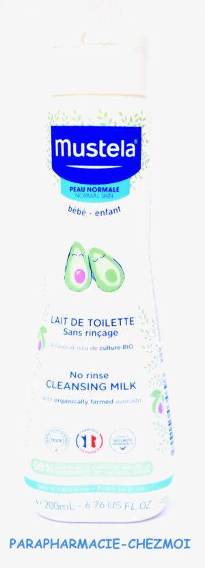 MUSTELA LAIT DE TOILETTE BÉBÉ-ENFANT SANS RINÇAGE À L'AVOCAT BIO