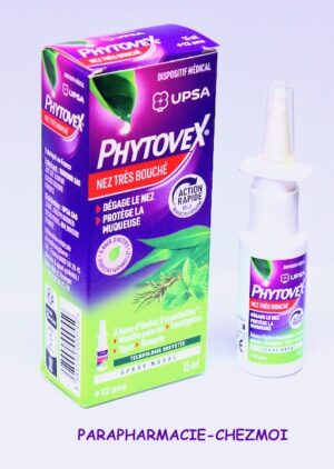 UPSA PHYTOVEX NEZ TRÈS BOUCHÉ SPRAY À BASE DE MENTHE POIVRÉE