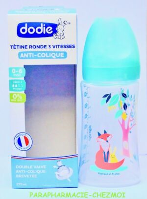 DODIE BIBERON ANTI-COLIQUE  PREMIER ÂGE LAPIN-RENARD DE 270 ML