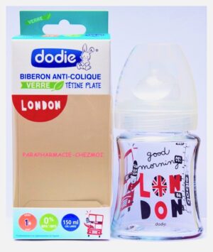 DODIE BIBERON VERRE ANTI-COLIQUE  PREMIER ÂGE MOTIF LONDON DE 150 ML