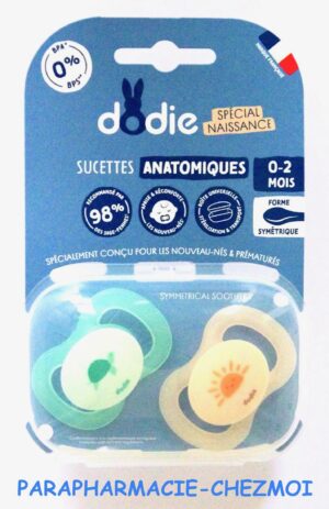 DODIE SUCETTE ANATOMIQUE SILICONE DE 0-2 MOIS SPÉCIAL NAISSANCE
