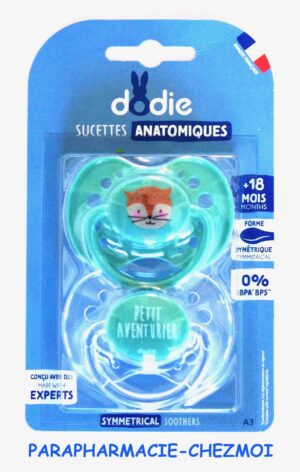 DODIE SUCETTE ANATOMIQUE SYMETRIQUE SILICONE DE +18 MOIS